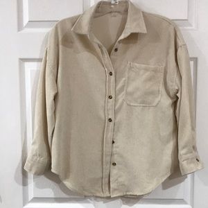 Cream rubbed corduroy this shacket
